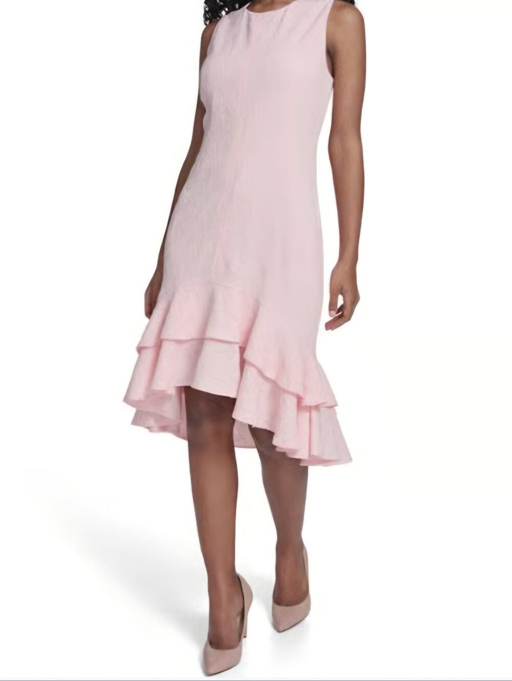 Tommy Hilfiger Ruffle Trim  Floral Hi Low Dress